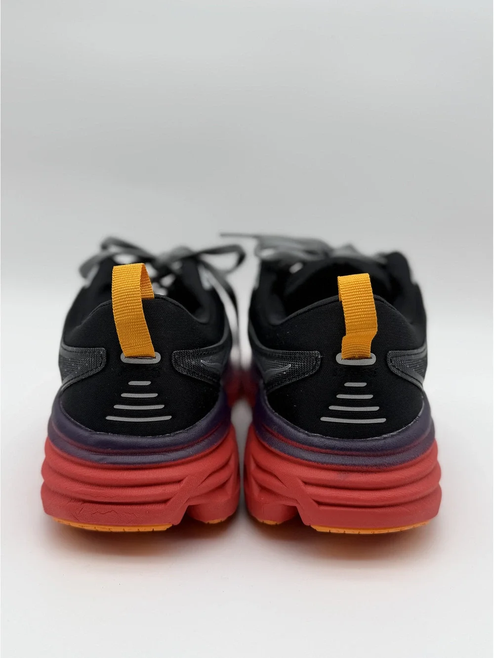 Hoka Bondi 8 Men's Running Shoes Castlerock Flame Gray Red, Size 7.5